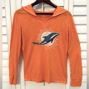 Miami Dolphins NEW w/o tags 47 Brand NFL Vintage Distressed LSleeve thin hoodie